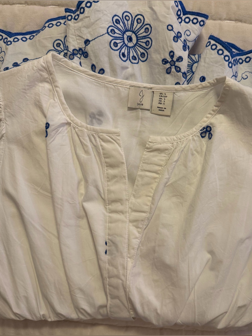Joie Maxi Dress: Eyelet Edition | White & Blue Embroidered Sundress (NWOT) - Picture 3 of 4